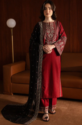 Zara Shahjahan - Winter 3PC Dhanak Embroidered Suit - SS0454